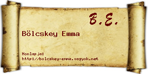Bölcskey Emma névjegykártya